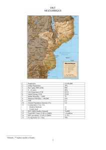 DKT MOZAMBIQUE 1 Population 22,950,000 2 Urban Population 38