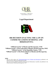 Law on Communications - Office of the High Representative
