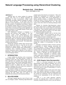 Natural Language Clustering of Large Random Corpuses