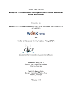 Workplace Accommodations for People with Disabilities: Results of