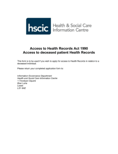 Access to deceased patient health records