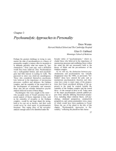 Psychoanalytic Approaches to Personality