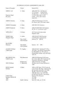 WATERLOO COUNCIL ASSESSMENTS 1884-1892