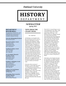 2013 History Department Newsletter