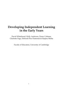 Developing Independent Learning in the Early