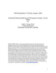 APA Presentation in Toronto, August, 2009