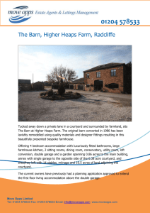 The Barn, Higher Heaps Farm, Radcliffe Tucked away down a