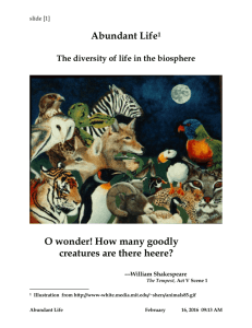 Abundant life: The diversity of life in the biosphere
