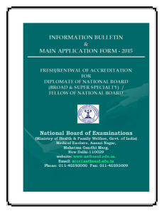Information Bulletin and Main Application form for DNB & FNB