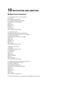 10 MOTIVATION AND EMOTION