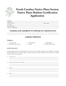 NCWFPS Native Plant Habitat Certification Application