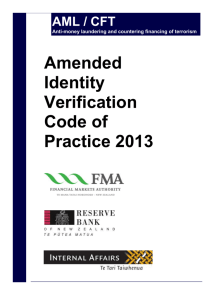 Amended Identity Verification Code of Practice 2013