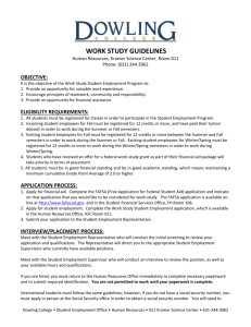 Work Study Student Employment Guidelines