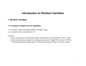 Introduction to Random Variables