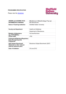 Biotechnology (top up) BSc (Honours)
