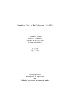 Population Policy in the Philippines, 1969-2002