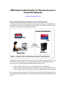 SMS-based Authentication for Remote Access to Corporate Networks