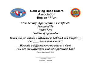 Member Appreciation Certificate