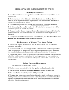 Debate Format and Instructions