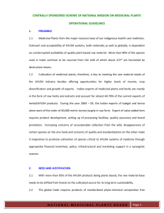 Centrally Sponsored Scheme for Setting up of Medicinal Plants