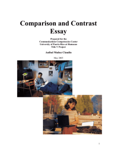 Comparison and Contrast Essay - Universidad de Puerto Rico