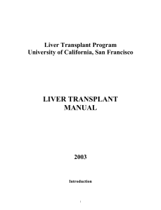 Liver Transplant Program - University of California, San Francisco