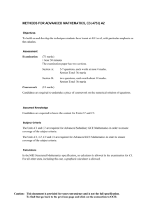 Methods for Advanced Mathematics, C3 (4753) A2 Objectives To