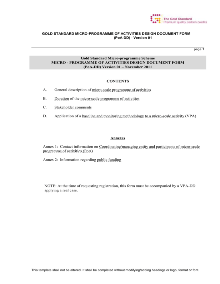 Simple Cdm Form Small-scale CDM programme of activities design document form