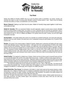 Fact Sheet - Greeley Area Habitat for Humanity