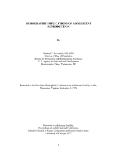 Demographic Implications of Adolescent Reproduction