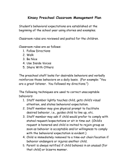 classroom behavior management plan examples