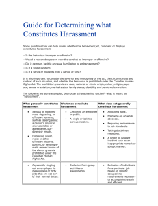 Guide for Determining what Constitutes Harassment
