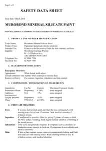 Mineral Silicate MSDS