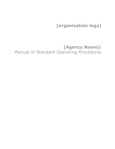 Generic Standard Operating Procedures