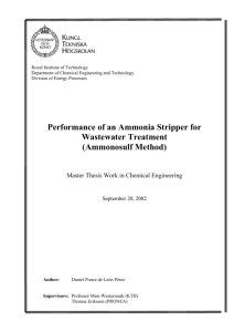 Performance of an Ammonia Stripper