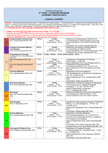 Anesthesiology – classes are held from 8