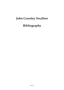John Crossley Swallow Bibliography John Crossley Swallow