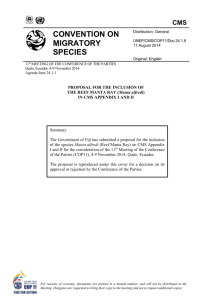 Proposal for inclusion of the [SPECIES OF