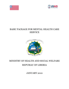 Basic Package for Mental Health Services