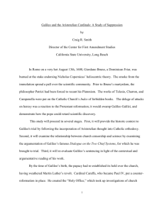 Galileo and the Aristotelian Cardinals:A Study of Suppression