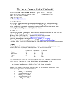 The Human Genome: BME80H/Biology80H