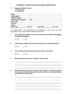 category 1a application for cme accreditation