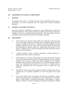 Policy 618 Assessment of Standard Achievement