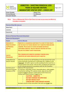 CL-11-02 Asbestos Sheeting Removal Less Than