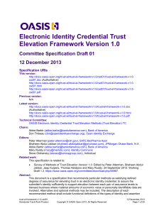 Electronic Identity Credential Trust Elevation Framework Version 1.0