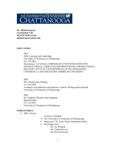 Curriculum Vitae - The University of Tennessee at Chattanooga