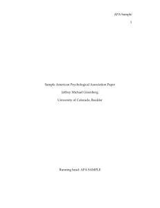 APA sample paper Rev.. - University of Colorado Boulder