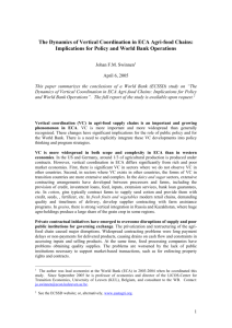 The Dynamics of Vertical Coordination in ECA Agri