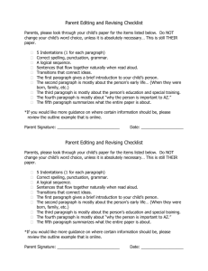 Parent Editing and Revising Checklist