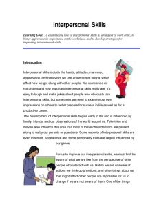 Interpersonal Skills Assignment